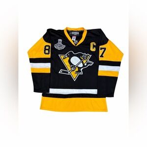 Reebok NHL Pittsburgh Penguins Stanley Crosby Hockey Jersey Mens 52 Champions